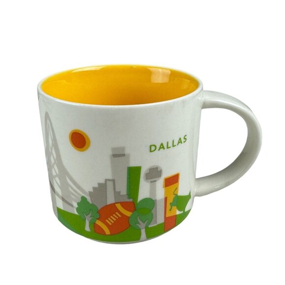 Starbucks You Are Here Collection Dallas Mug 14 fl oz Yellow Interior - Picture 1 of 6